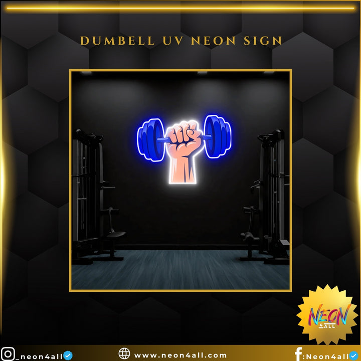 Dumbell UV Neon Sign