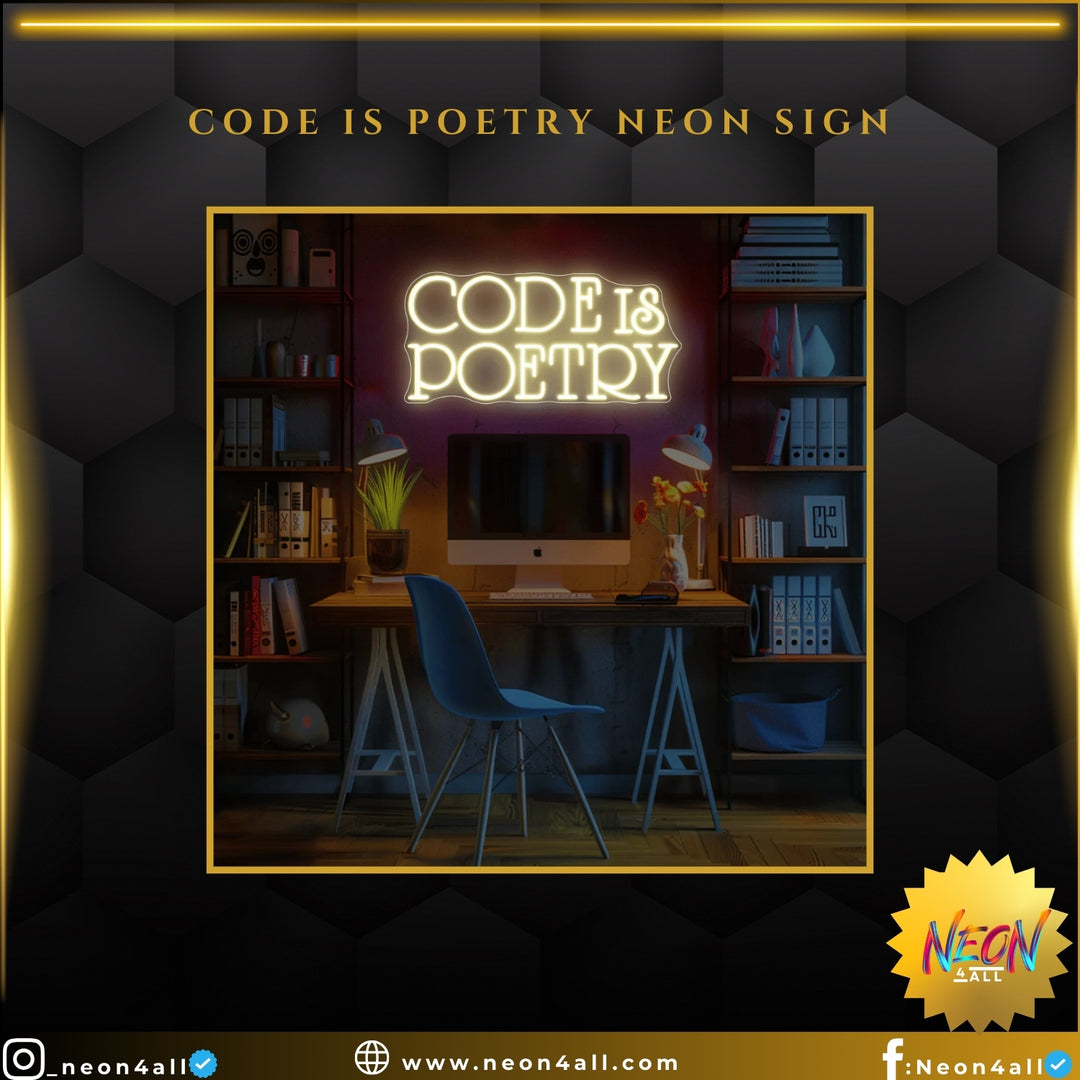 Code Is Poetry Neon Sign