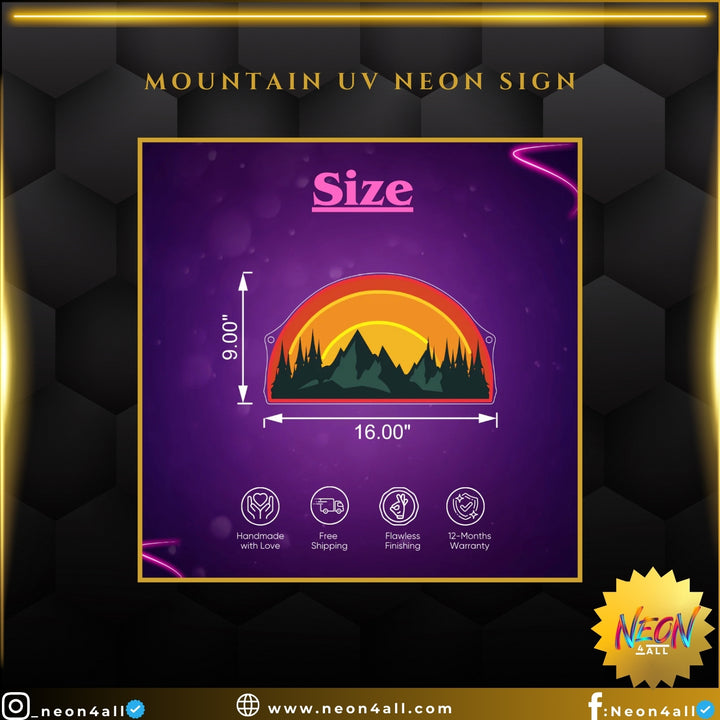 Mountain UV Neon Sign