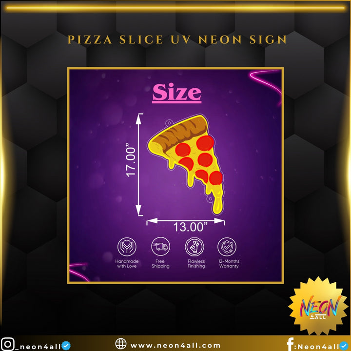 Pizza Slice UV Neon Sign