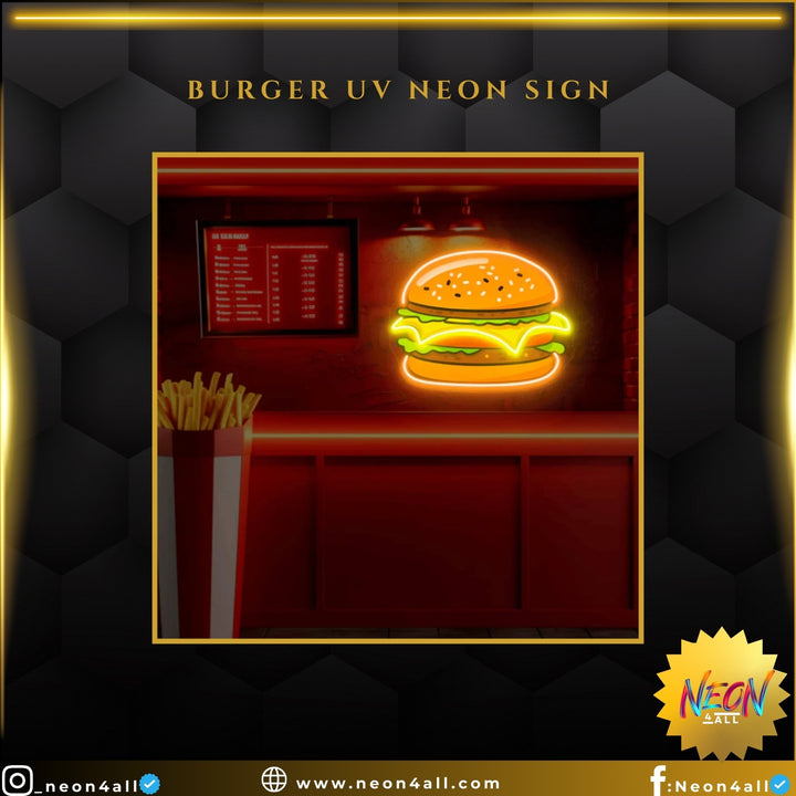 Burger UV Neon Sign