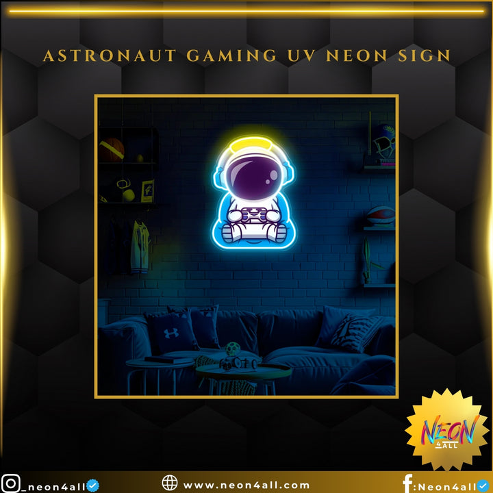 Astronaut Gaming UV Neon Sign