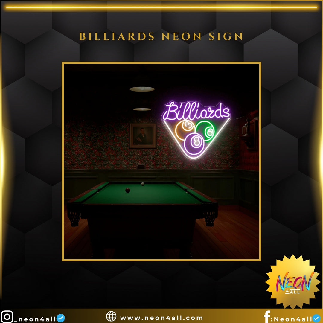 Billiards Neon Sign