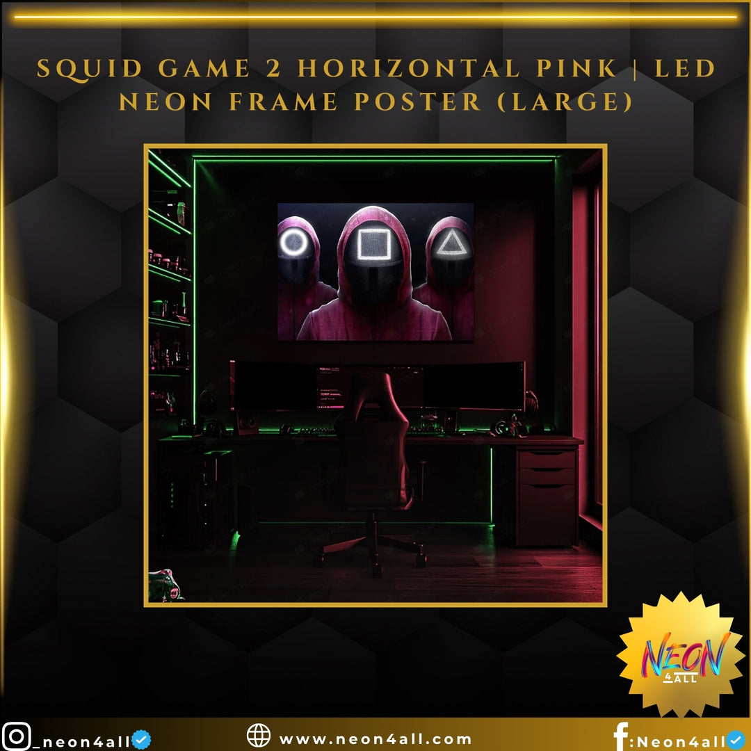 Squid Game 2 Horizontal Pink | LED Neon Frame Poster (Large)