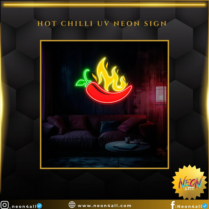 Hot Chilli UV Neon Sign