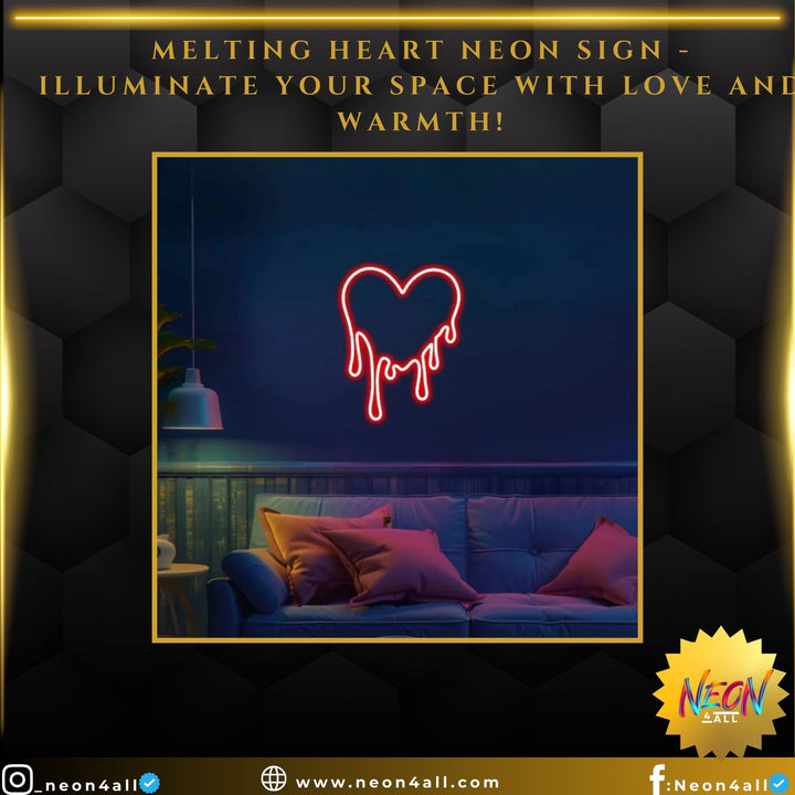 Melting Heart Neon Sign - Illuminate Your Space with Love and Warmth!