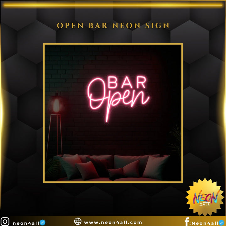 Open Bar Neon Sign