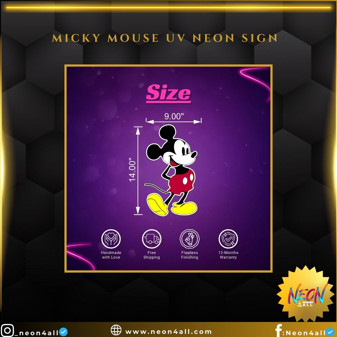 Micky Mouse UV Neon Sign