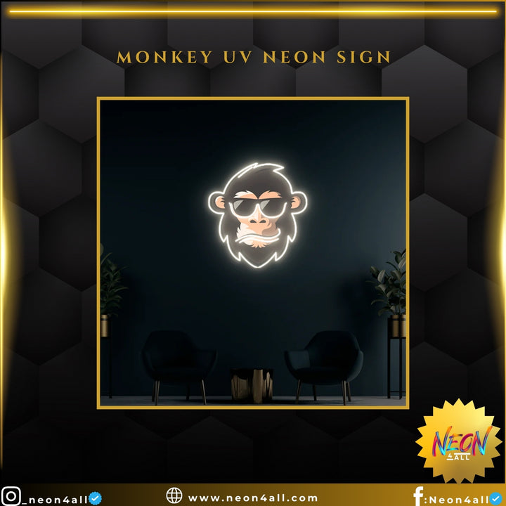 Monkey UV Neon Sign