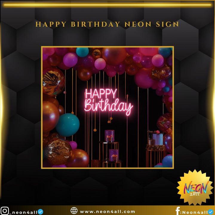 Happy Birthday Neon Sign