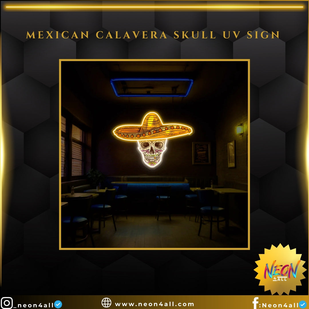 Mexican Calavera Skull UV Sign