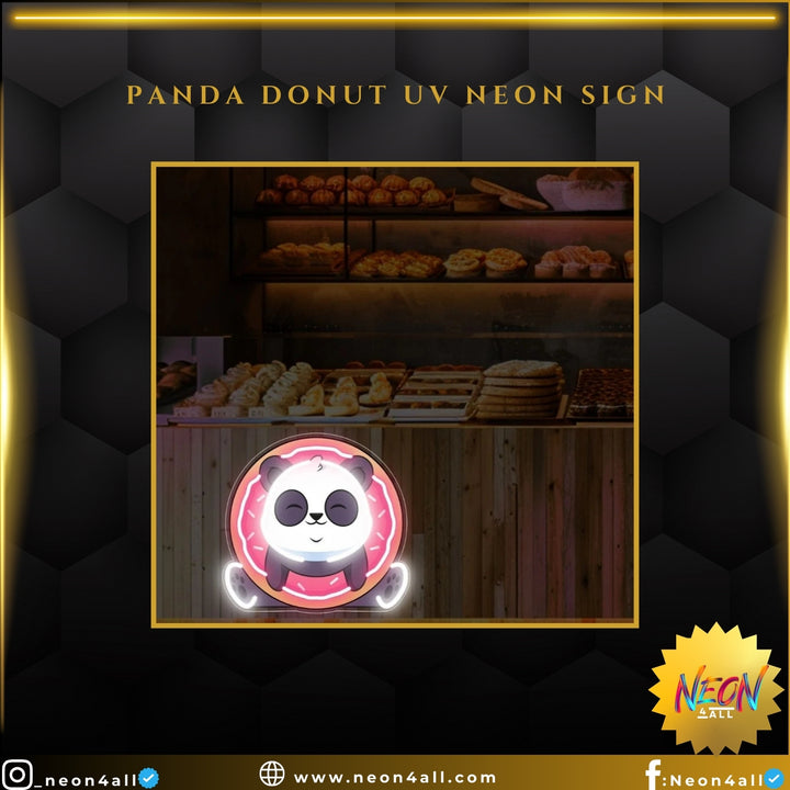 Panda Donut UV Neon Sign