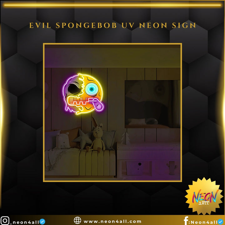 Evil Spongebob UV Neon Sign