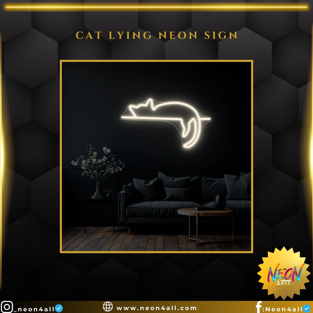 Cat Lying Neon Sign