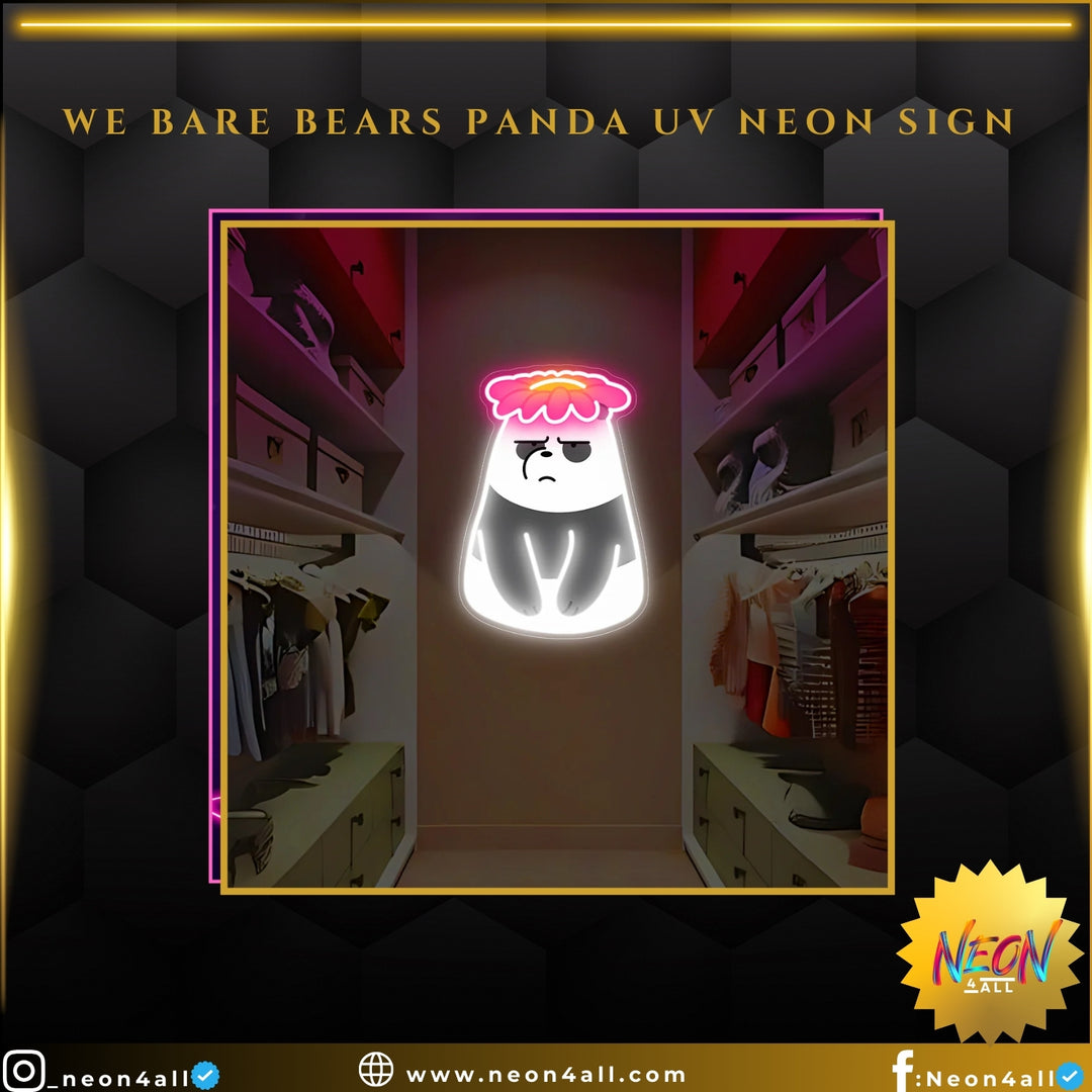 We Bare Bears Panda UV Neon Sign