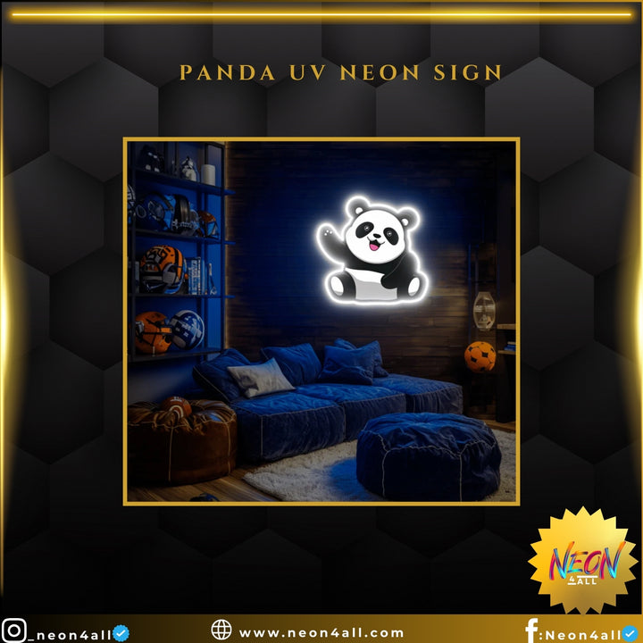 Panda UV Neon Sign