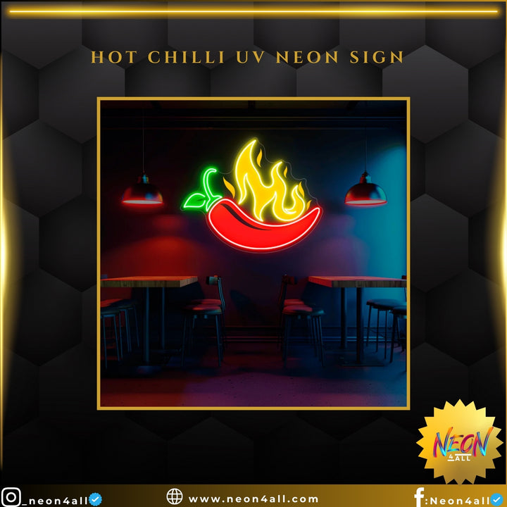 Hot Chilli UV Neon Sign