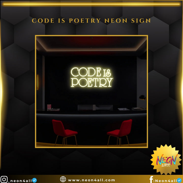 Code Is Poetry Neon Sign