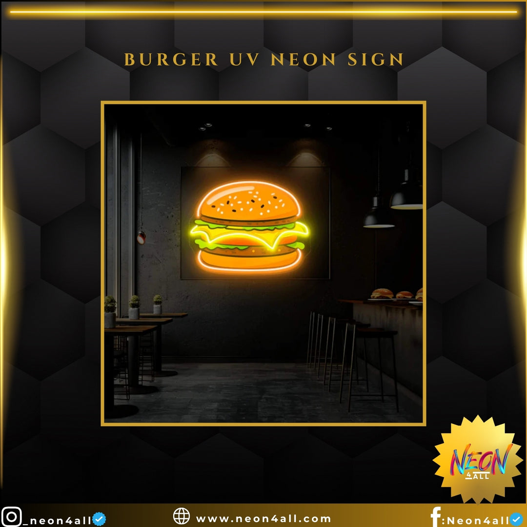 Burger UV Neon Sign