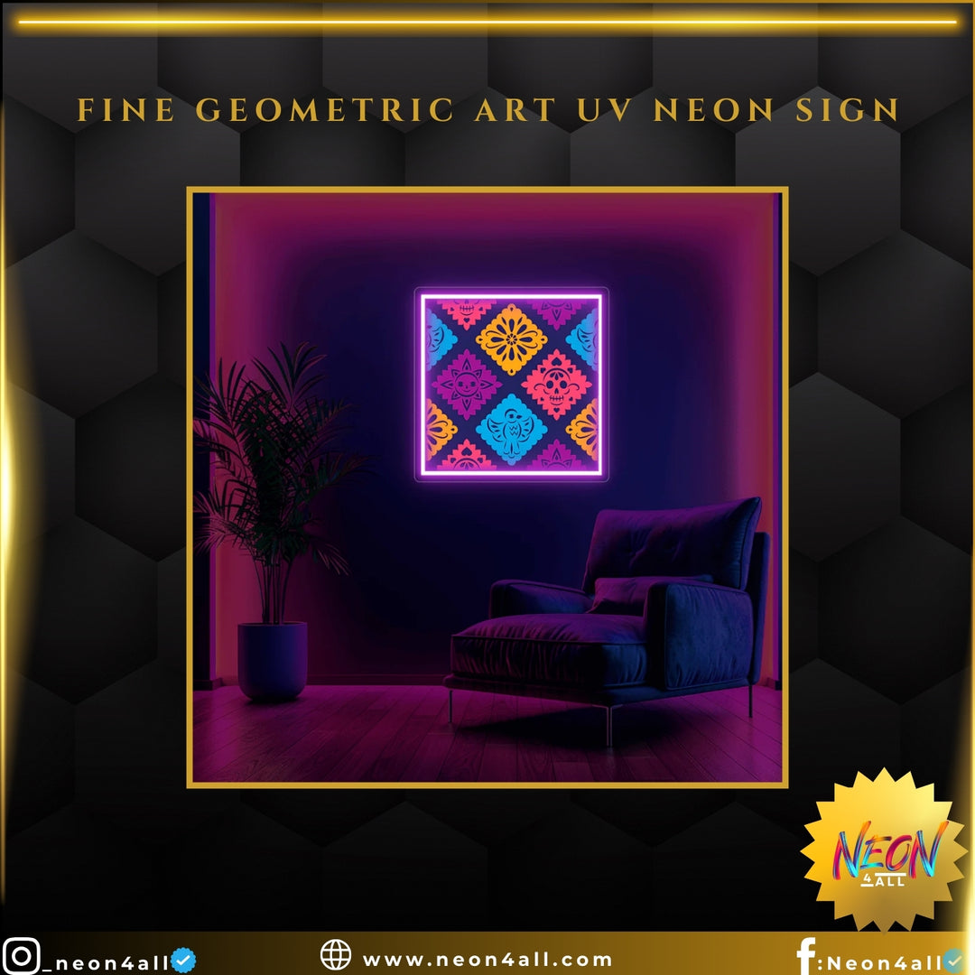 Fine Geometric Art UV Neon Sign