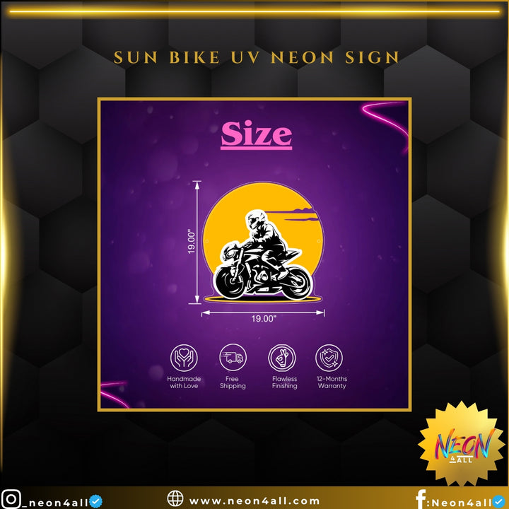 Sun Bike UV Neon Sign