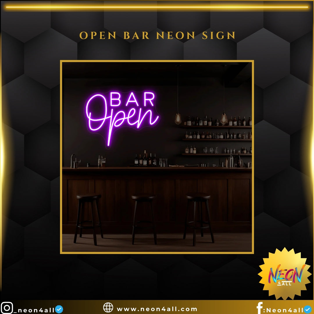 Open Bar Neon Sign