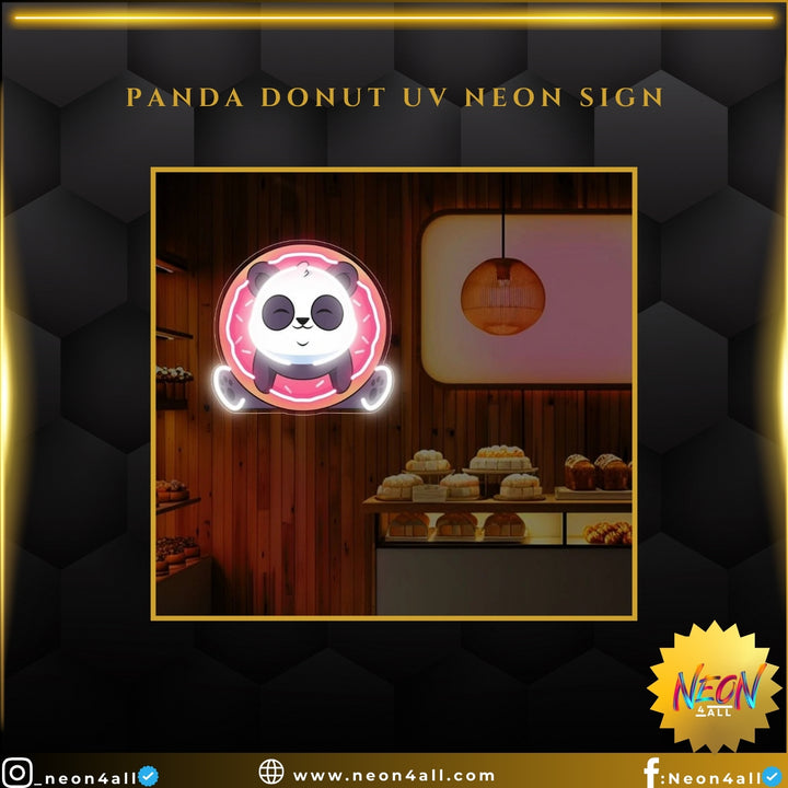 Panda Donut UV Neon Sign