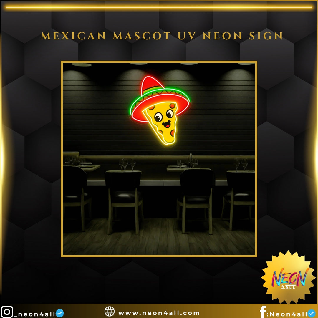 Mexican Mascot UV Neon Sign