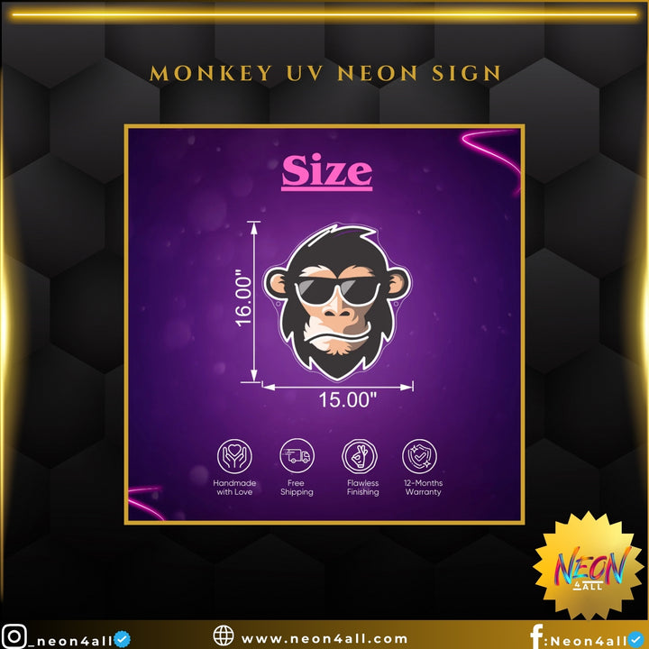 Monkey UV Neon Sign