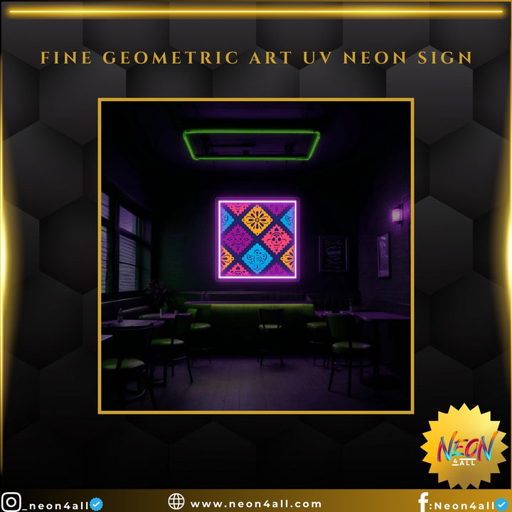 Fine Geometric Art UV Neon Sign