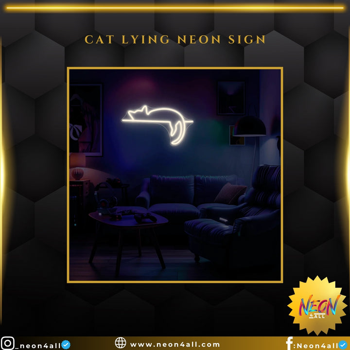 Cat Lying Neon Sign