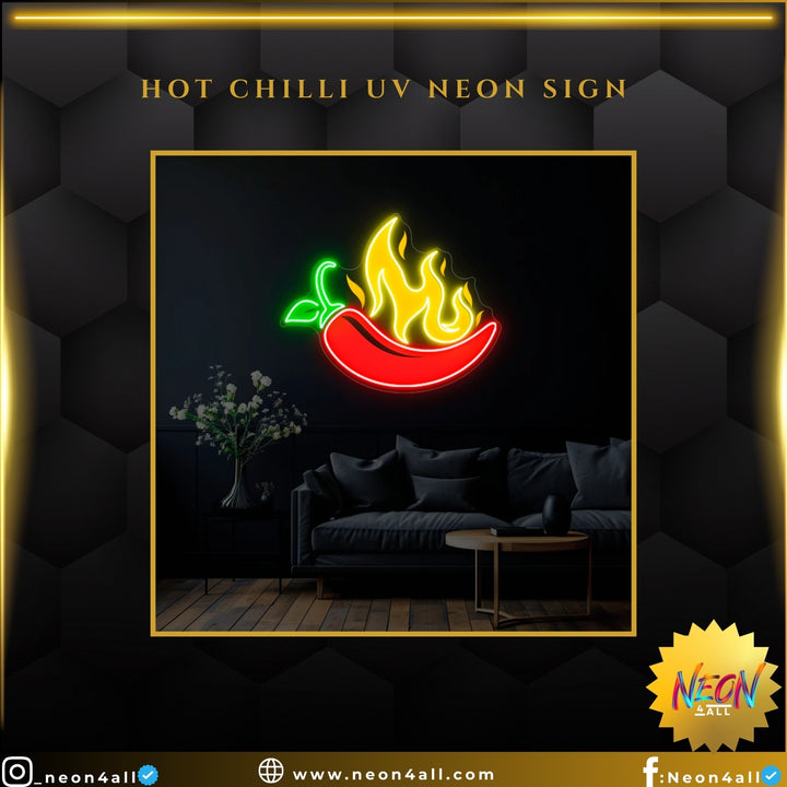 Hot Chilli UV Neon Sign