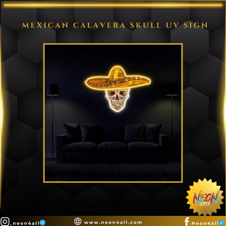 Mexican Calavera Skull UV Sign