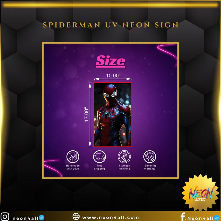 Spiderman UV Neon Sign