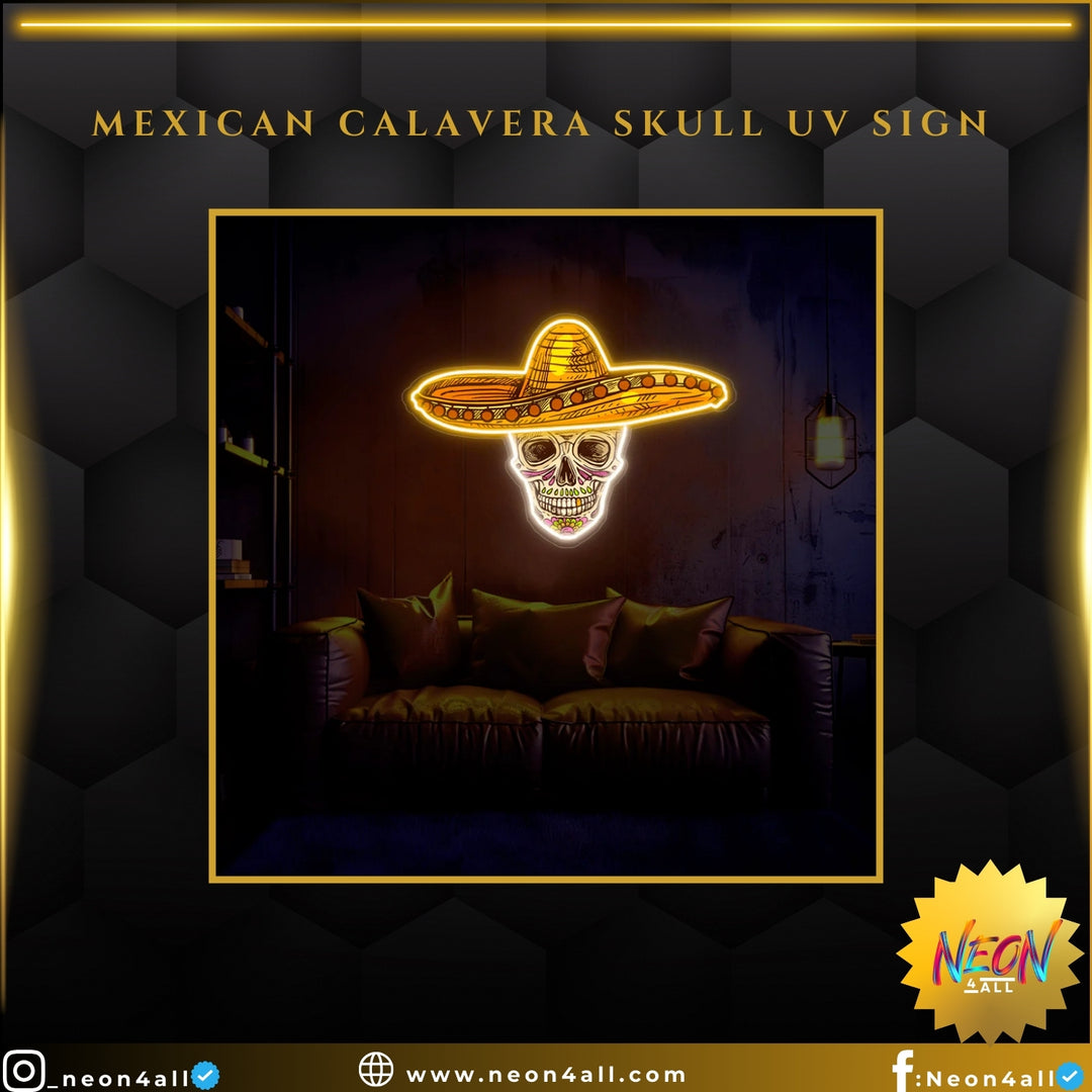 Mexican Calavera Skull UV Sign