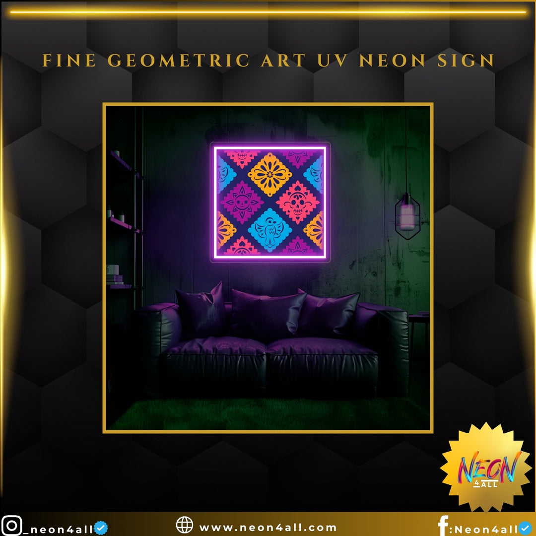 Fine Geometric Art UV Neon Sign