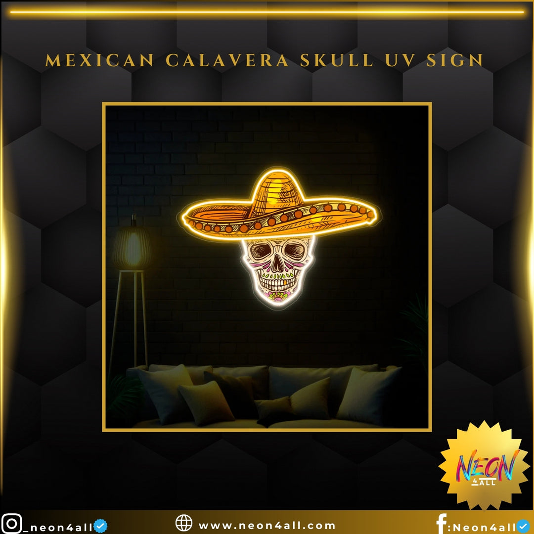 Mexican Calavera Skull UV Sign